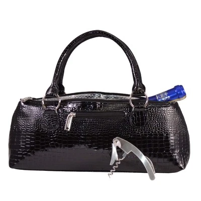 Wine Clutch Bag Thermal Insulated Tote Trendy Fashion Includes Corkscrew - Image 1 of 4