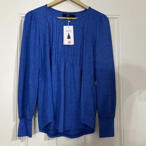 Long Sleeve Shirts Womens Pleated Business Casual Blouses Size M - Picture 1 of 6