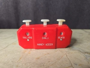 Vintage GROCERY QUICK-ADDER plastica rossa 3 pulsanti aggiunta/contatore Hong Kong, 3,5" - Foto 1 di 10