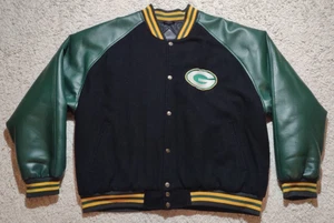Green Bay Packers Varsity Jacket Men's XL NFL "Game Day" PVC Leather Wool Blend - Picture 1 of 19