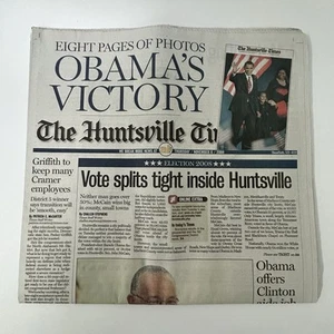 Barack Obama Newspaper President 2008 Election Huntsville Times History READ - Picture 1 of 4