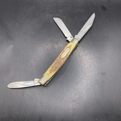 Faca de bolso vintage Schrade EUA 834UH tio Henry veado bom encaixe boa cor - Imagem 1 de 4