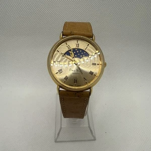 Unisex Wristwatch VINTAGE Pierre Nicol Moon Phase Wrist Watch With Leather Band - Picture 1 of 4