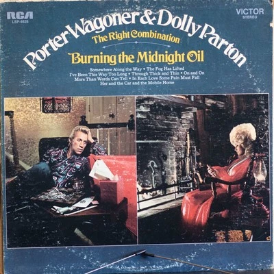 WAGONER & PARTON - BURNING THE MIDNIGHT OIL - Vinyl LP - RCA - 1972 - G (2810) - Image 1 of 4