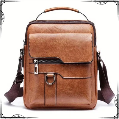 Hombres Cuero Bolso de Hombro Bandolera Mensajero Viaje iPad 9.7" Bolso de Mano Ligero Foto 1 de 4