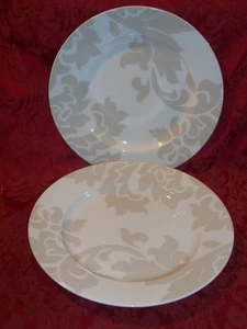 2 Martha Stewart Lisbon Plate Gray 11 1/4" Dinner Plates. EXCELLENT! MORE AVAIL. - Picture 1 of 3
