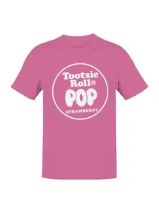 Officially Licensed Tootsie Roll Tootsie Pop Strawberry Logo Men's T-shirt - Picture 1 of 6