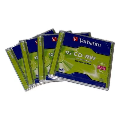 4x Verbatim CD-RW Rohlinge 700MB 80Min jeweils im Jewelcase wiederbeschreibbar - Bild 1 von 3