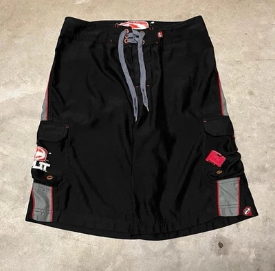 Bermuda de Natação Split Y2K Vintage Carga Baggy Estampa Gráfica Masculina 32x11 Grunge - Imagem 1 de 4