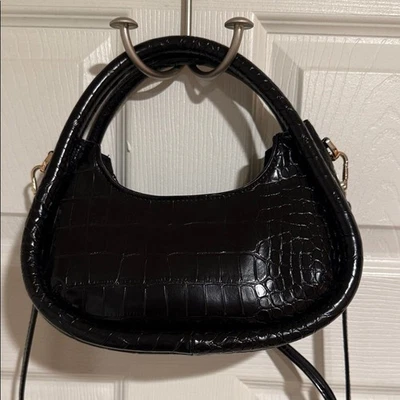 a new day Black Croc-Embossed Shoulder Bag and wallet - Image 1 of 4