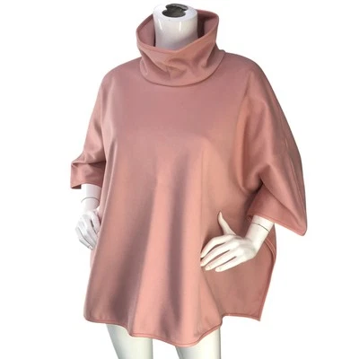 Poncho Tuckernuck Mujer Talla OS Talla Única Piper Top Cuello Tortuga Borde Cuero Rosa Foto 1 de 4