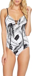 Seafolly Womens Palm Beach Maillot One Piece Swimsuit Black Size US 8 - Picture 1 of 7