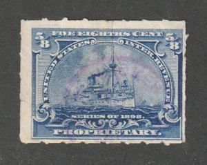 Scott # RB23, Used, F, ⅝¢ Proprietary Battleship, W. H. Hooker & Co., New York - Picture 1 of 2