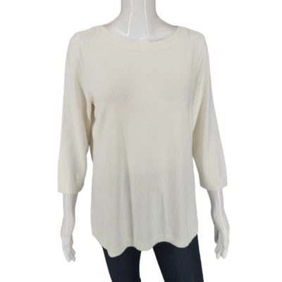 Denim Co Pullover Manga 3/4 Suéter Moderno Talla Mediana Crema Informal Exterior Top Foto 1 de 4