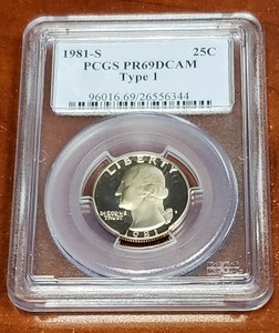 1981-S 25c Washington Quarter - PCGS Graded PR69DCAM Type 1