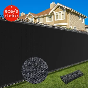 6x50FT Privacy Fence Screen Heavy Duty 90% Blockage Mesh Shade Net Black Garden - Picture 1 of 12