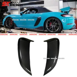 Fits Porsche 718 982 Boxster Cayman Dry Carbon Fiber Side Fenders Air Vent Cover - Imagen 1 de 22