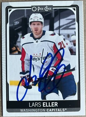 Lars Eller Signed #104 2021-22 O-Pee-Chee Washington Capitals Autograph COA - Image 1 of 2