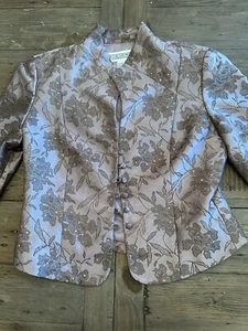 Jessica Howard Jacket Only Women's 8 Rose Floral Asian Collar Blazer Elegant - Picture 1 of 10