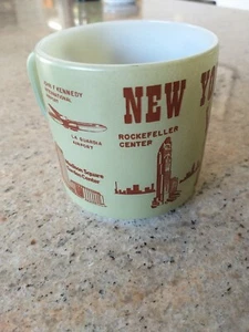Taza de café de vidrio federal de colección recuerdo de la ciudad de Nueva York Rockefeller Square NY - Imagen 1 de 5