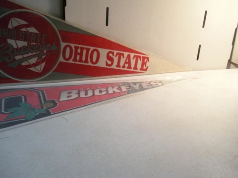 Two Ohio State Buckeyes College Pennants 12" X 30" Good Condition Cover