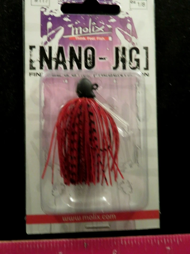 Molix Nano Jig 1/8oz #117 Red Tiger NAJ35-117 Weedless Fishing Lure