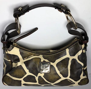 Dooney & Bourke Leather Leopard Animal Print Hobo Shoulder Handbag Purse - Picture 1 of 15