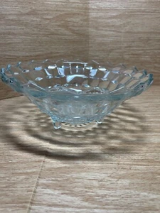 VTG Indian Glass  Electric Blue 3-Toed 10" serving Bowl Whitehall footed - Picture 1 of 10