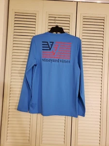 Vineyard Vines Performance Long Sleeve Blue Shirt Size XL 18 - Picture 1 of 5