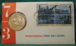 1973 American Revolution Bicentennial Medal / First Day Issue - Boston Tea Party - Bild 1 von 9