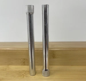2x Aluminum Tobacco Bong Water Pipe Parts 4" Downstems 3/8" Female Threaded - Picture 1 of 3