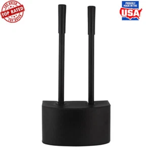 2-in-1 Toilet Brush Plunger Set Heavy Duty Space Saving Design Easy Grip Black - Picture 1 of 7
