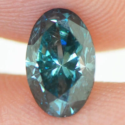 Fancy Blue Diamond Loose Oval Shape VS2 Natural Enhanced Polished 1.02 Carat - Image 1 of 4