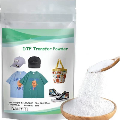 PUNEHOD 500g DTF Printer Powder-White Adhesive Transfer Hot Melt for Fabric