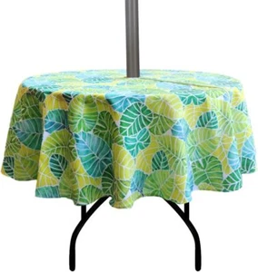 Outdoor and Indoor 60inch Round Tablecloth with Umbrella Hole and Zipper - Picture 1 of 7