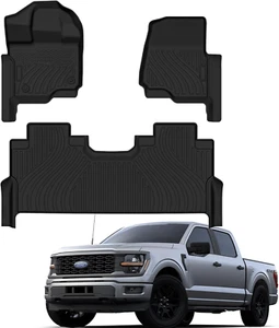 Floor Mats Custom Fit for 2015-2024 Ford F150 Floor Mats TPE All Weather Protect - Picture 1 of 12