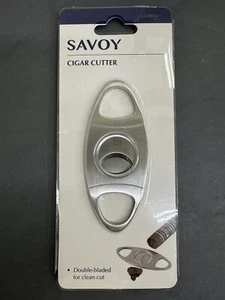 Cortador de cigarros Savoy de doble hoja de acero inoxidable - NUEVO - Imagen 1 de 3