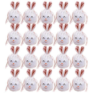 20X Pouch Candy Bunny Easter Jewelry Organizer Rabbit Wedding Gift Packing Bags