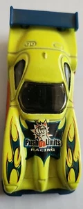 Hot Wheels 1997 Panoz GTR-1 Race Car Push Da Limits Fluorescent Yellow Blue D54 - Picture 1 of 8