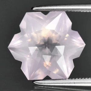 💎 4.25ct 12x10.5mm Snowflake Natural Pink Rose Quartz - Untreated Brazil Gem - Imagen 1 de 4