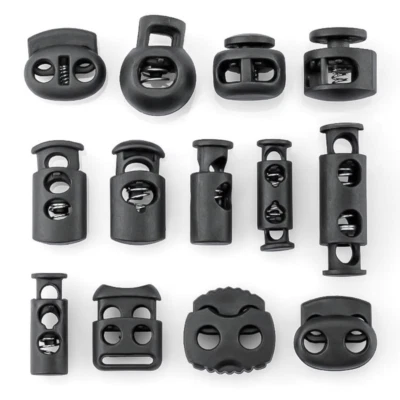 Single Double Hole Cord Lock Toggle Spring Buckle Rope Cord Lock Up End Stopper - Image 1 of 4