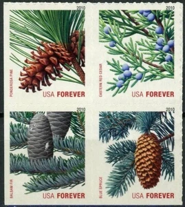 HOLIDAY EVERGREENS MNH Block 4 ATM Stamps in Scott Order 4482 4483 4484 & 4485 - Picture 1 of 2
