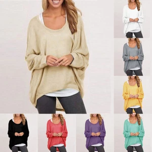 Batwing SleevelTops multi-color Ladies Wool Oversized knitted sweater Jumper - Picture 1 of 22