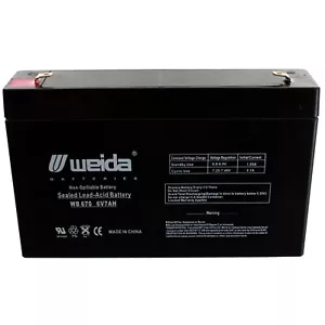 SLA Battery UB670 6V 7AH Replaces 7.2AH CF6V7 PE6V7.2F1 SLA0925 CA160 - Picture 1 of 5