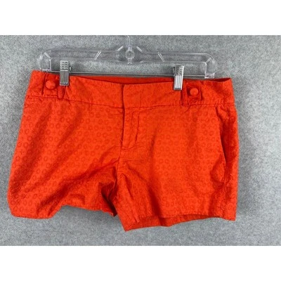 Banana Republic Chino Shorts Women's 10 Orange Embroidered Low Rise Ryan Fit - Image 1 of 4