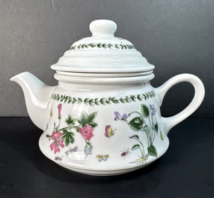 Andrea by Sadek Botanical Garden Teapot w/ Strainer Butterflies Floral 5.5" - Picture 1 of 12
