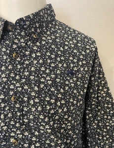 Raging Bull Floral Shirt - Navy Mix Cotton - Size 3XL XXXL, 30 Inch Pit To Pit - Picture 1 of 8