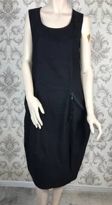 Rundholz women avant garde black labal long dress stretches sleeveless sz xl - Picture 1 of 8