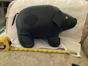 Vintage Harley DavidsonPig Stuffed  Leather .? With Tag. Rare - Picture 1 of 13
