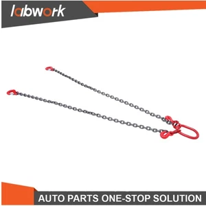 Labwork Chain Sling 3/8" x 6' Double Legs G80 11000lbs Capacity with Grab Hooks - Picture 1 of 12
